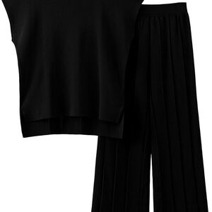 Cozy Black Top and Pants Set
